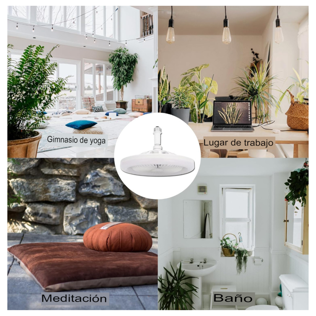 Ventilador de Techo Redondo con Luz LED