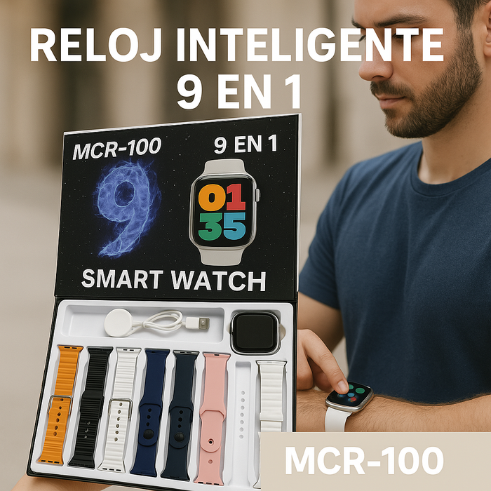 Reloj Inteligente 9 en 1 + 8 Correas