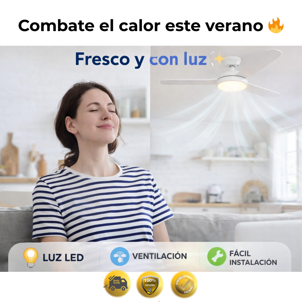 Ventilador de Techo con Luz LED