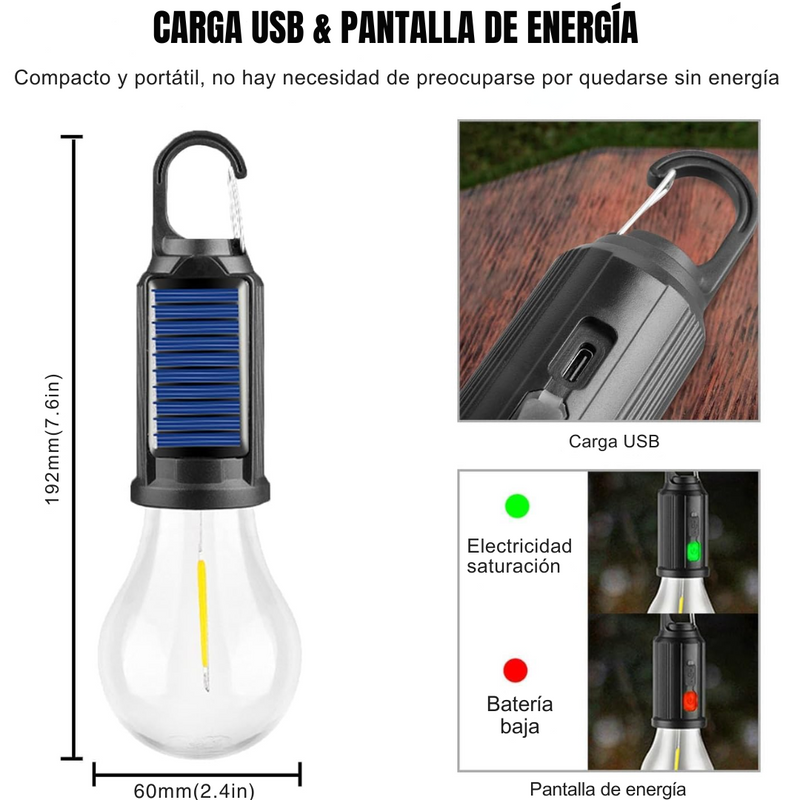 AMPOLLETA SOLAR RECARGABLE CAMPING